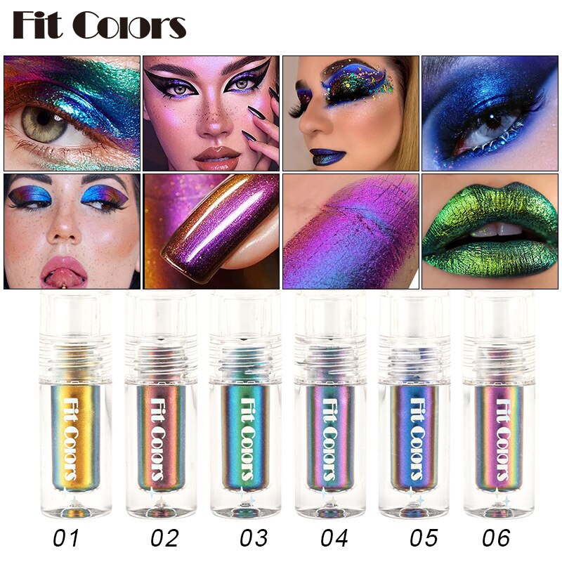 Green Blue Shiny Metallic Optical Chameleons Lip Gloss Glossy Face Decor Liquid Eyeshadow Lipstick Glitter Shimmer Cosmetic