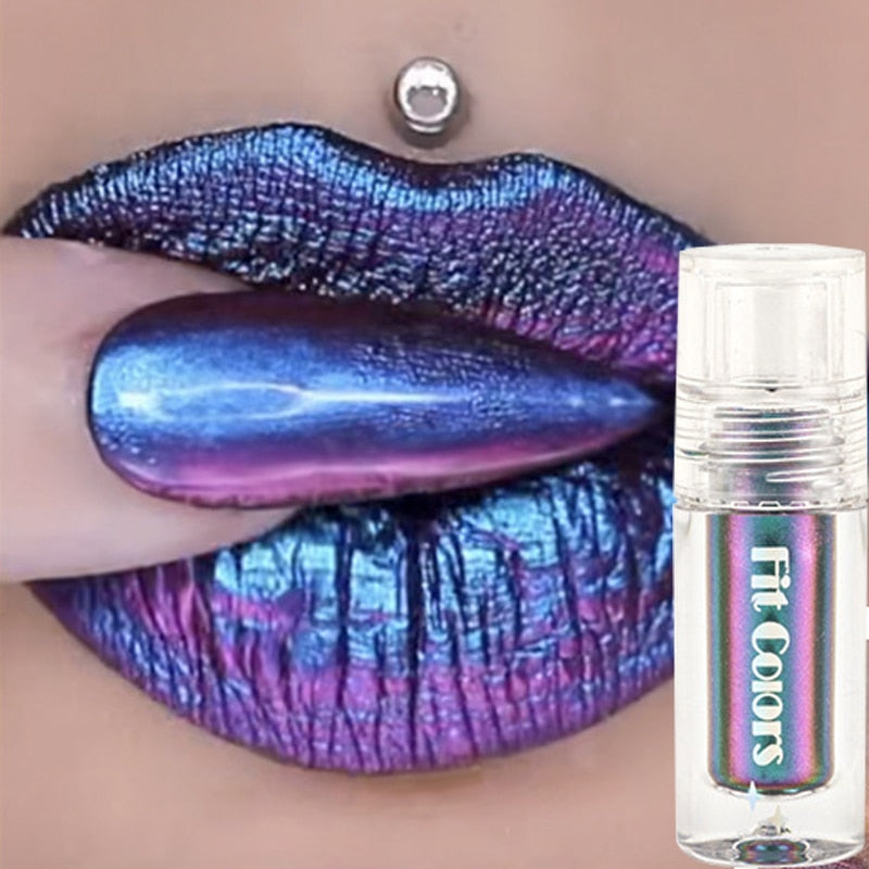 Green Blue Shiny Metallic Optical Chameleons Lip Gloss Glossy Face Decor Liquid Eyeshadow Lipstick Glitter Shimmer Cosmetic