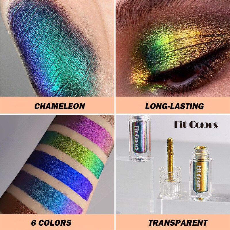 Green Blue Shiny Metallic Optical Chameleons Lip Gloss Glossy Face Decor Liquid Eyeshadow Lipstick Glitter Shimmer Cosmetic