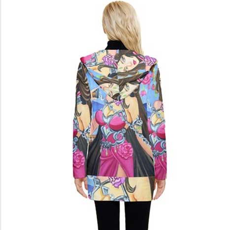 Graphics Sixties Button Up Hooded Coat