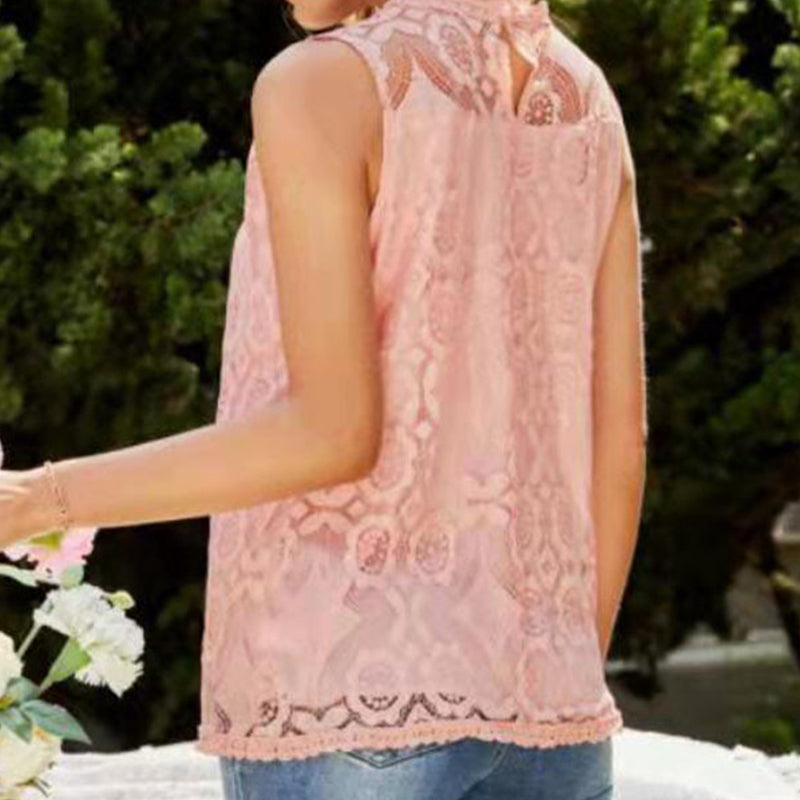 Lace Jacquard Temperament Tank Top