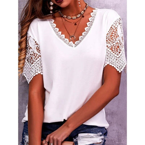 V-neck Summer Lace Blouse