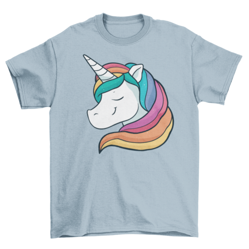 Happy unicorn rainbow hair t-shirt