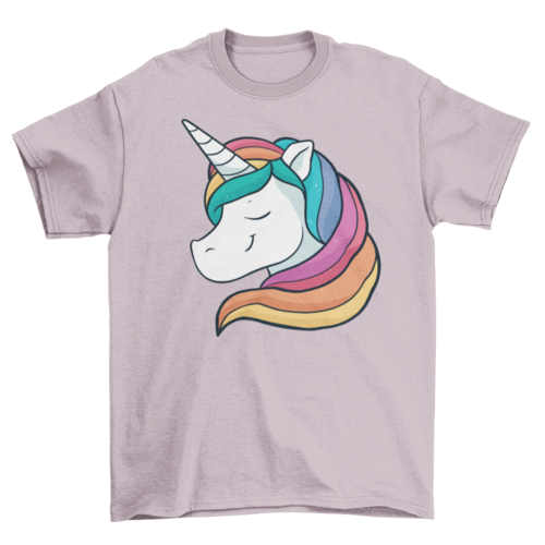 Happy unicorn rainbow hair t-shirt