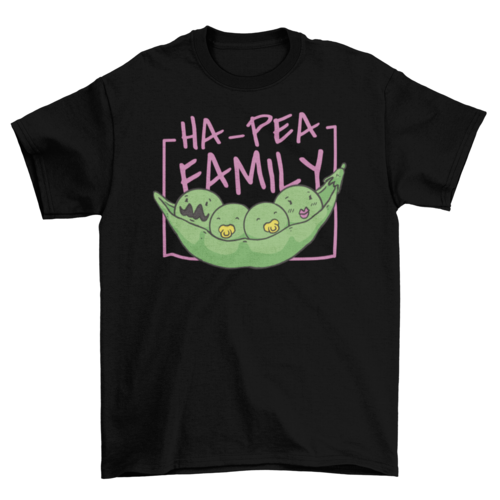 Pea vegetable family cartoon t-shirt