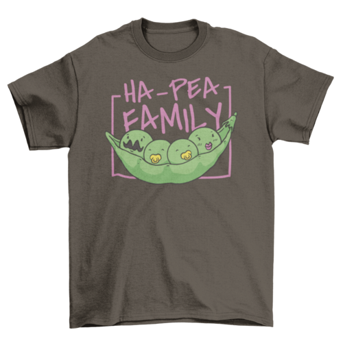 Pea vegetable family cartoon t-shirt