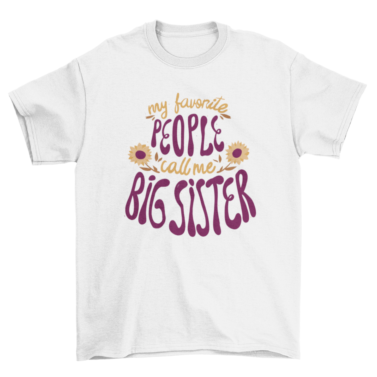 Big sister quote with sunflowers t-shirt