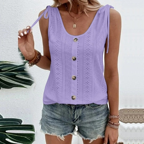 Women's Fashion T-Shirt Vest Summer Sleeveless Tank Tops Casual Solid