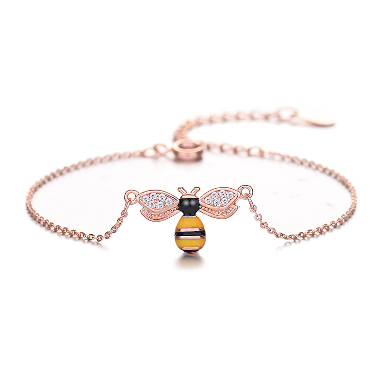 Korean Style Mori Artistic Enamel Bee Bracelet