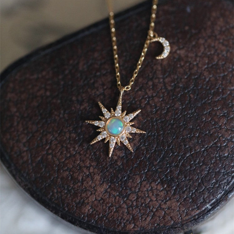 Opal Star Diamond Necklace