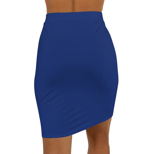 Womens Pencil Skirt, High Waist Stretch Blue/white Stripes