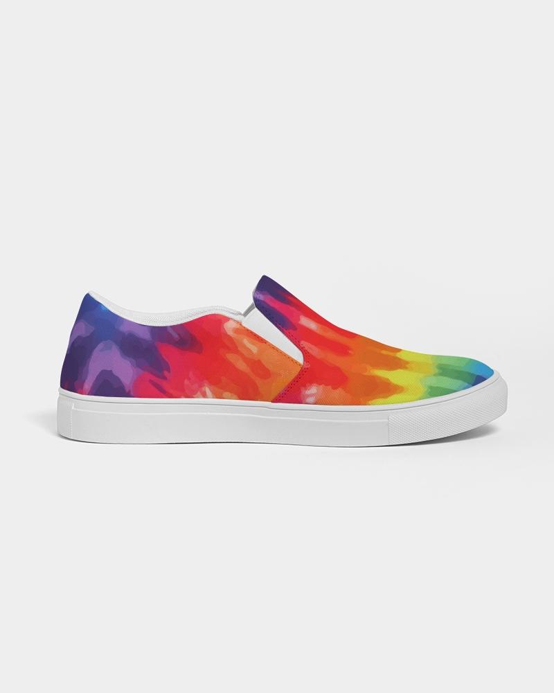 Womens Sneakers - Peace & Love Tie-dye Style Low Top Slip-on Canvas