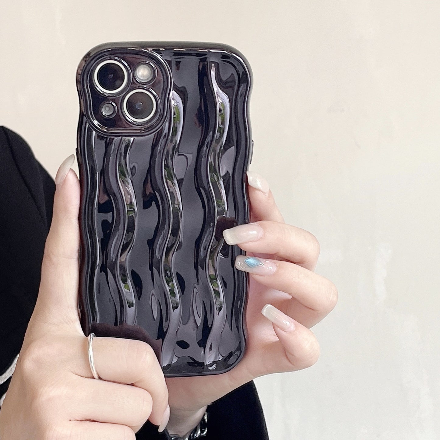 Electroplating Water Ripple Suitable Phone Case Solid Color