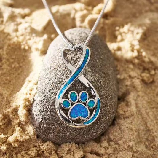 Paw Print Necklace And Earrings