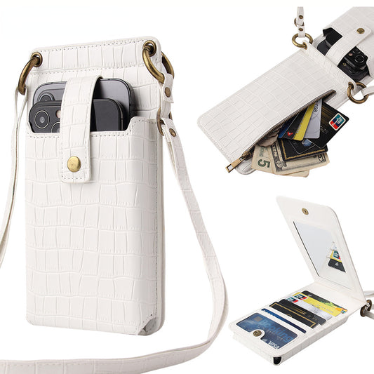 Multi-function Crossbody Bags For Mobile Phone Crocodile Pattern Wallet Card Holder