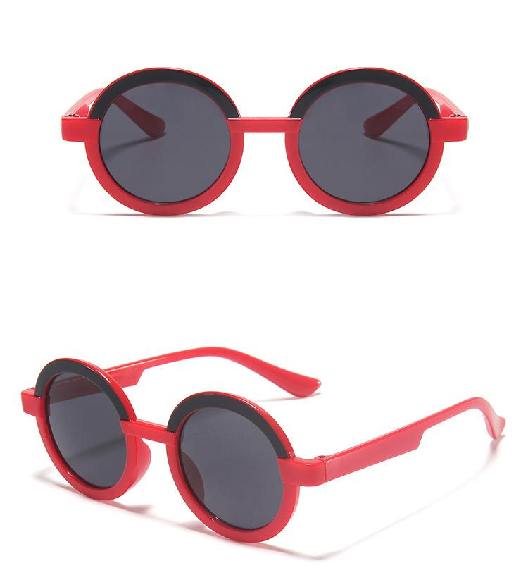 Round Frame Sunglasses Retro Stitching Contrast Sunglasses