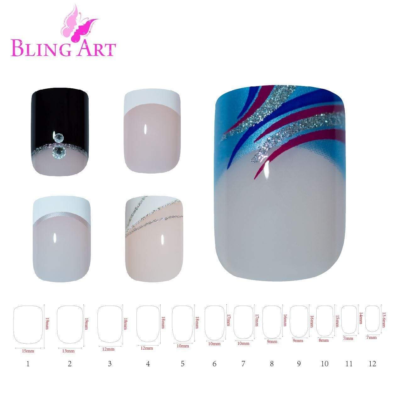 False Nails by Bling Art 360 Squoval Long Transparent Acrylic Fake