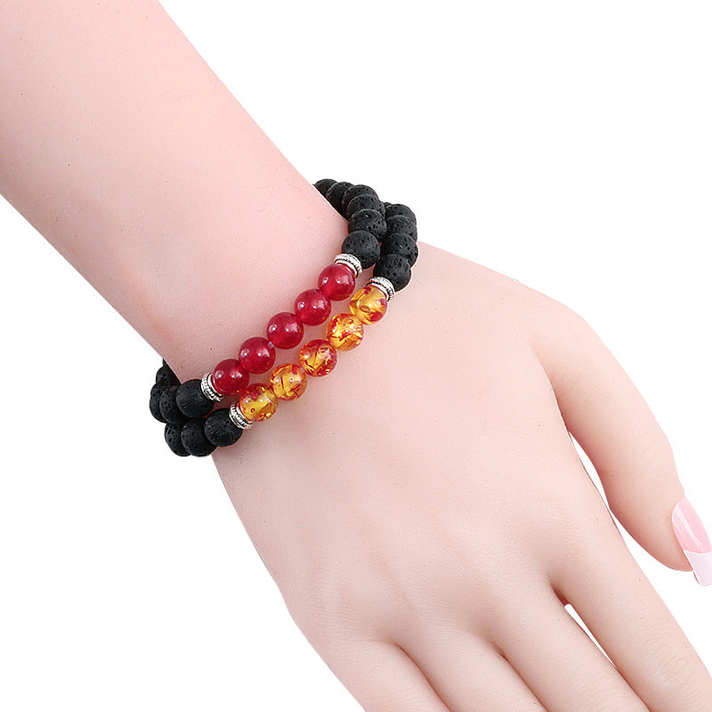 Volcanic Rock Colorful Turquoise Bracelet