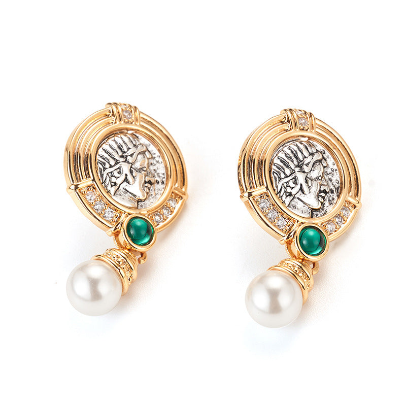 Exquisite Vintage Court Style Pearl-studded Earrings