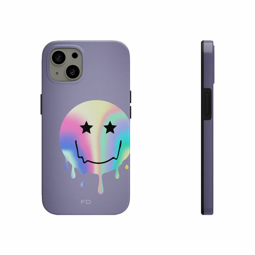 Happy Face with Stars Tough Case for iPhone with Wireless Charging