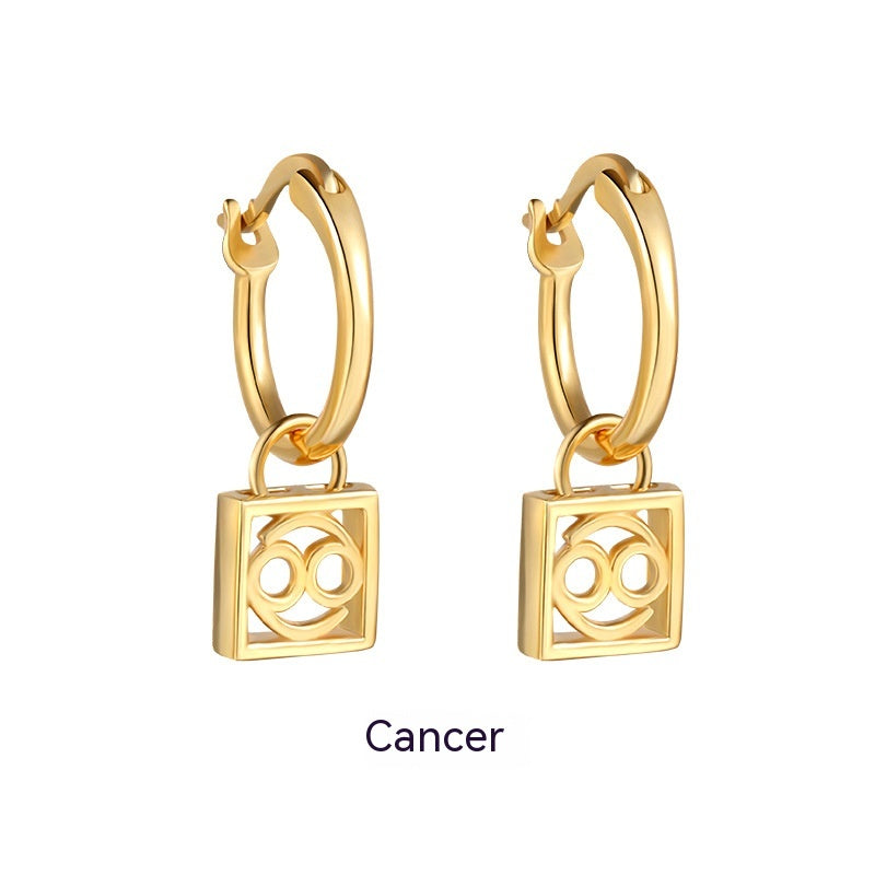 Women's Fashionable Retro Temperament Twelve Constellation Earrings