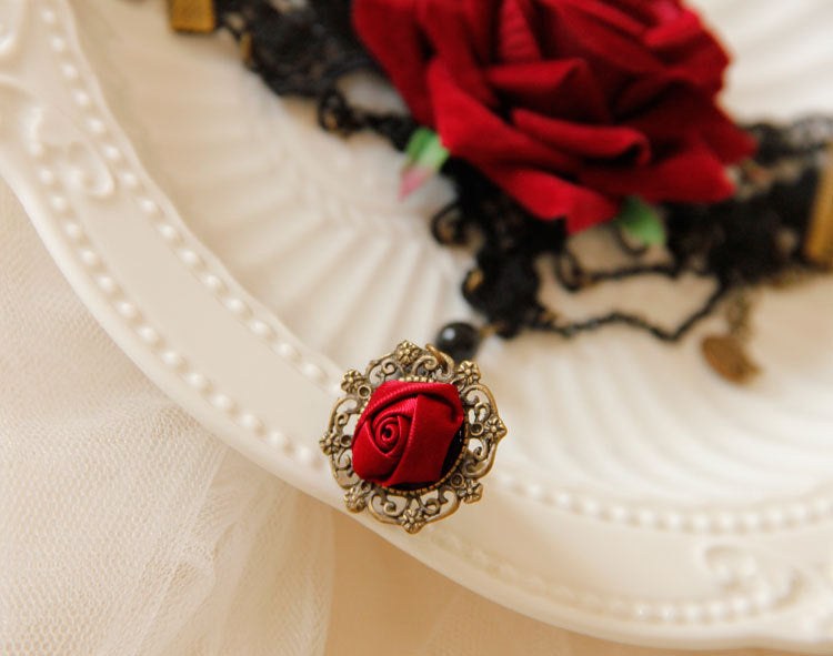 Halloween Red Rose Tassel Bracelet Universal Ring Integrated Wristband Ornament