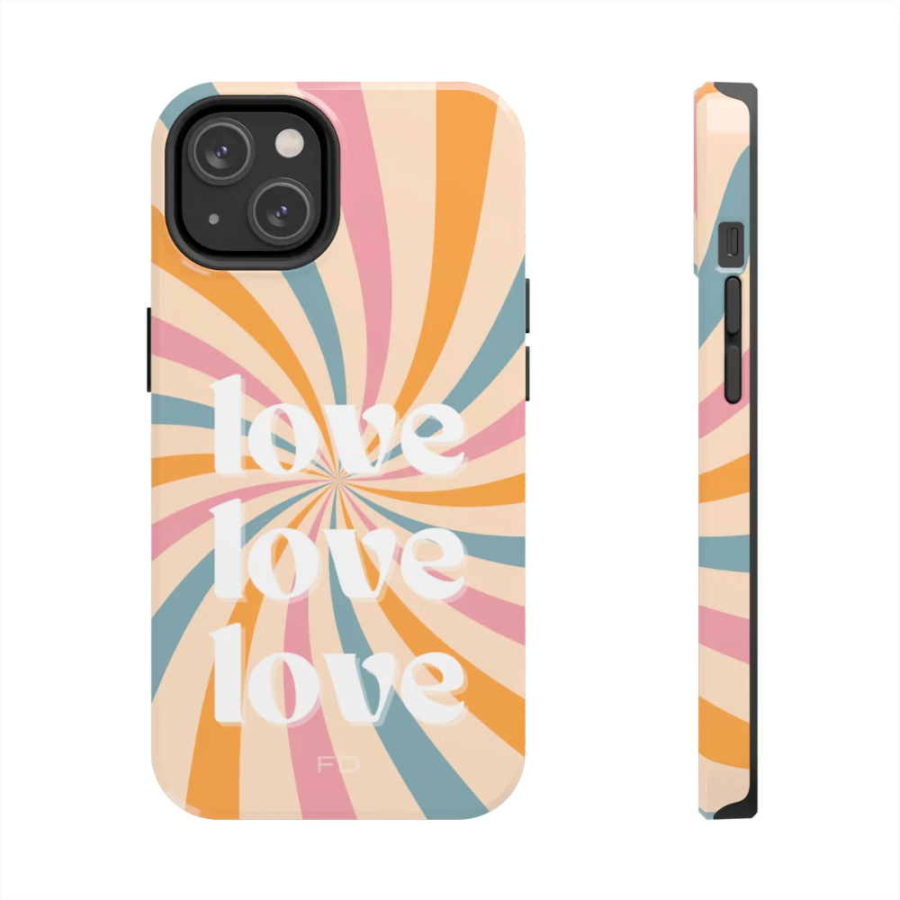 Retro Love Touch Case for iPhone with Wireless Charging