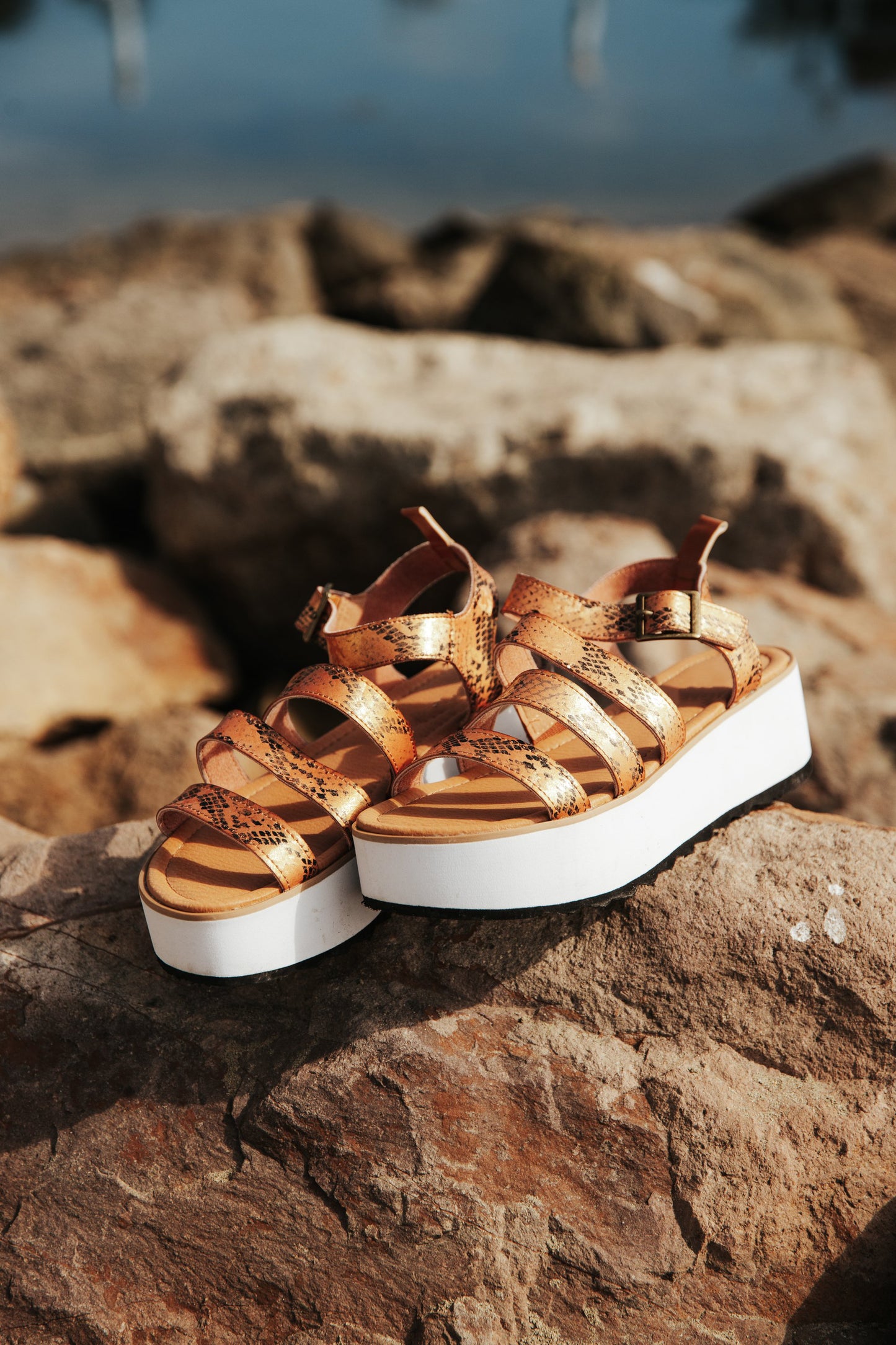 Women's Platform Sandal Kauai Snake-Tan