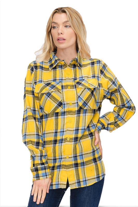 Oversize Boyfriend Plaid Checkered Flannel