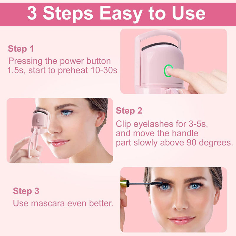 Eyelash Curler Portable Electric Heated Comb Eye Lash Long Lasting