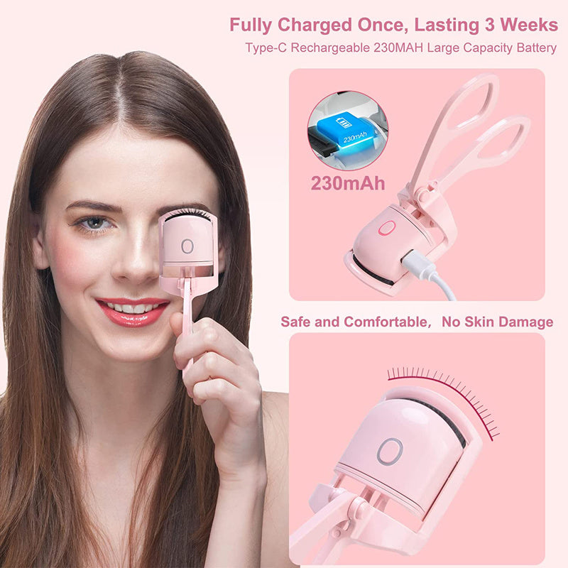 Eyelash Curler Portable Electric Heated Comb Eye Lash Long Lasting