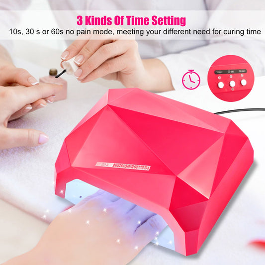 36W UV LED Lamp Nail Polish Dryer 15 LEDs Fingernail Toenail Gel