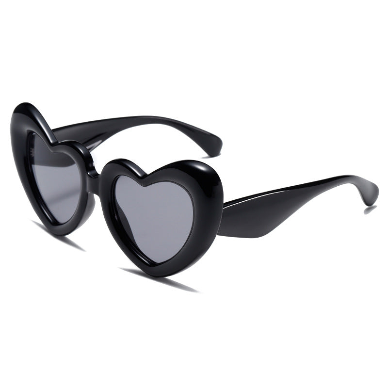 Heart Shape Sunglasses Thick Frame Love Glasses Summer