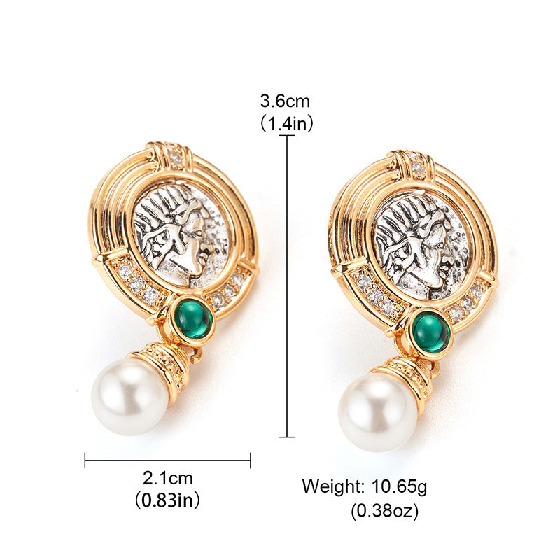 Exquisite Vintage Court Style Pearl-studded Earrings