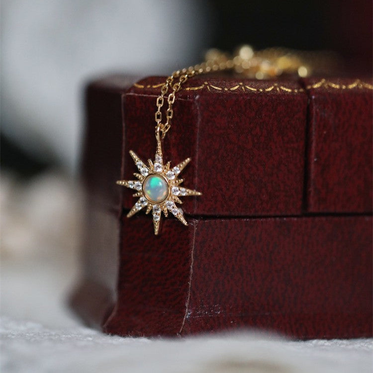 Opal Star Diamond Necklace