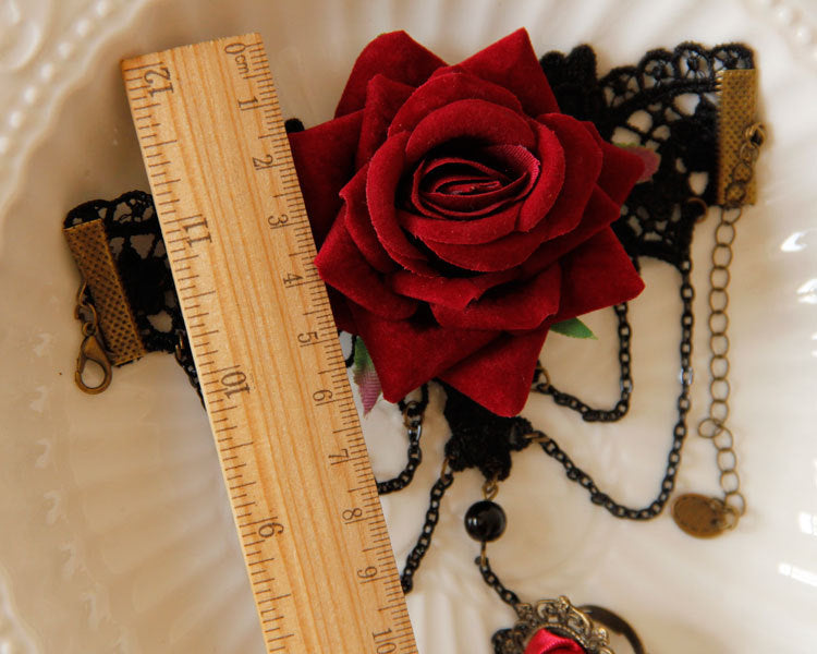 Halloween Red Rose Tassel Bracelet Universal Ring Integrated Wristband Ornament