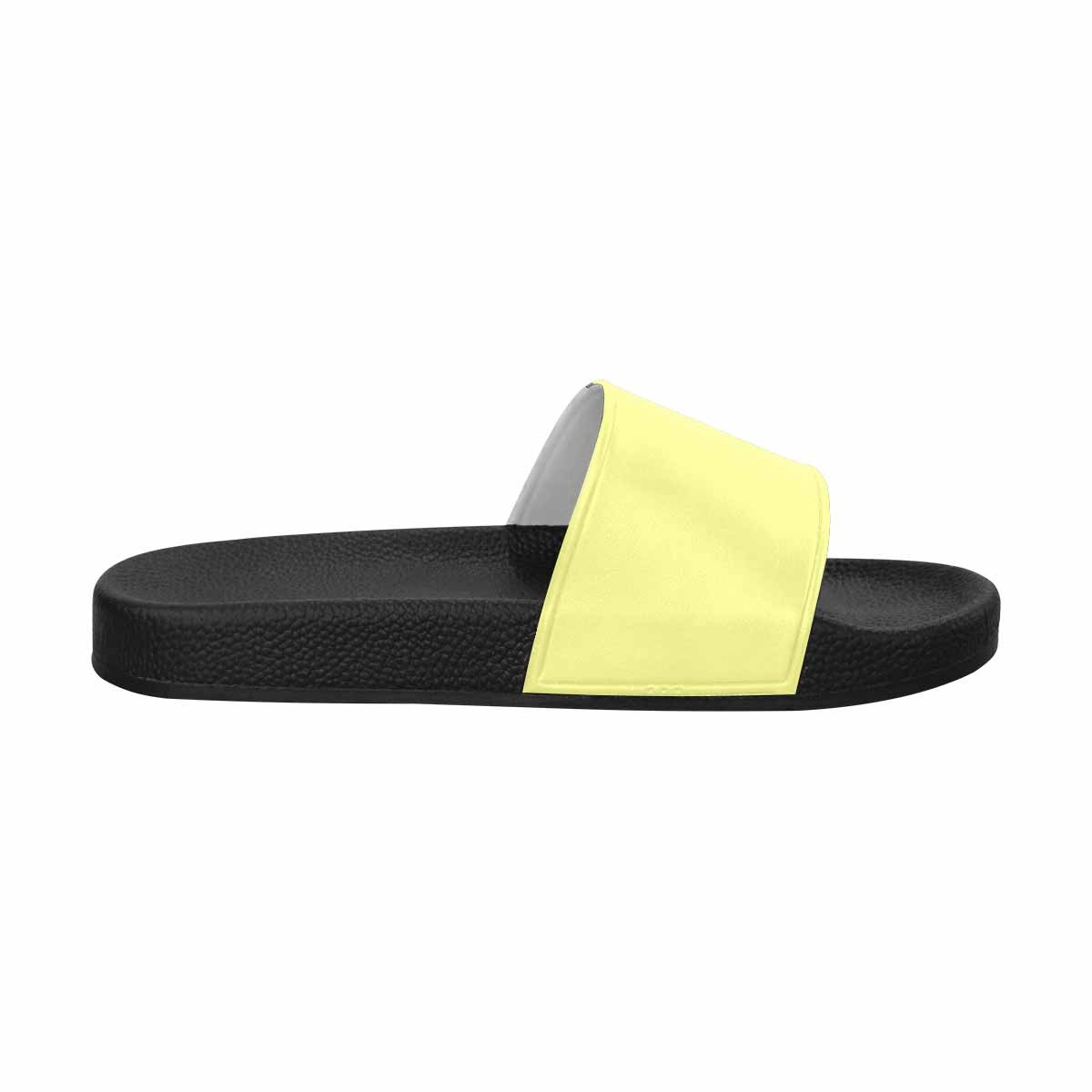 Mens Slide Sandals,   Pastel Yellow Flip Flops