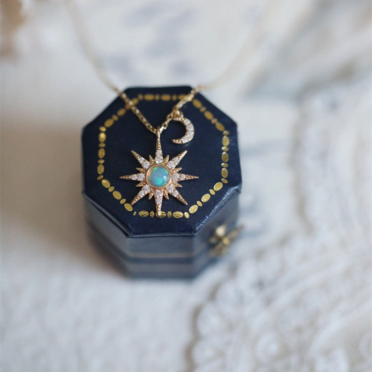 Opal Star Diamond Necklace