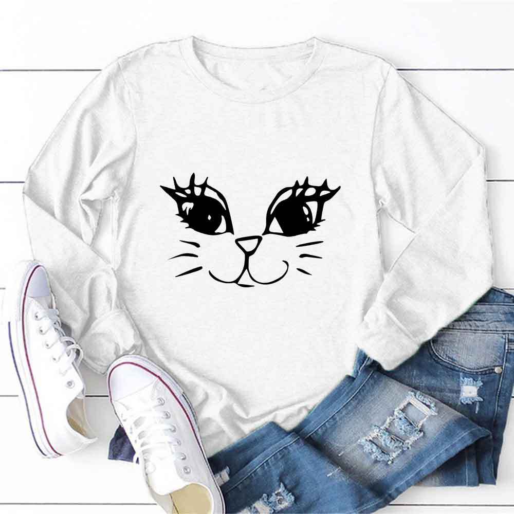 New Cross-border Women's Clothing Cat Smiley Face Pattern