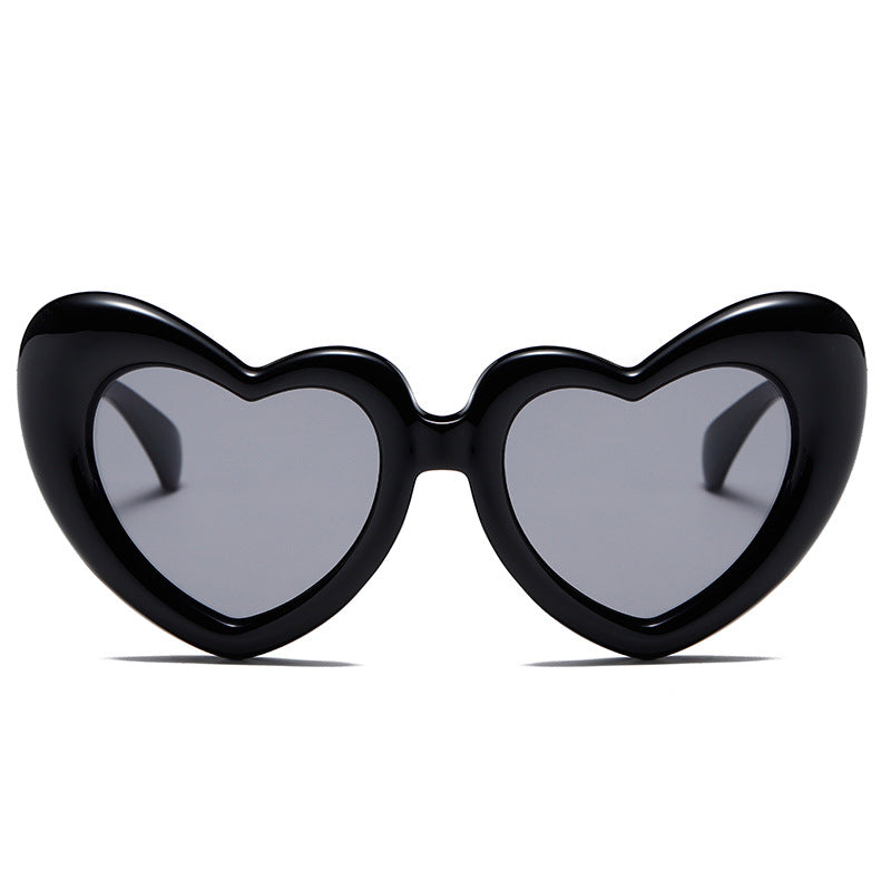 Heart Shape Sunglasses Thick Frame Love Glasses Summer