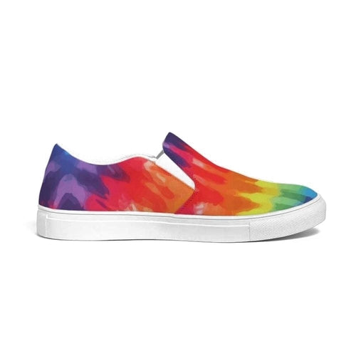 Womens Sneakers - Peace & Love Tie-dye Style Low Top Slip-on Canvas